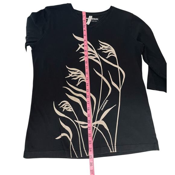 Marushka Hand Printed T-Shirt Women's Size Large Sea Grass In The Wind Unique - Picture 12 of 12